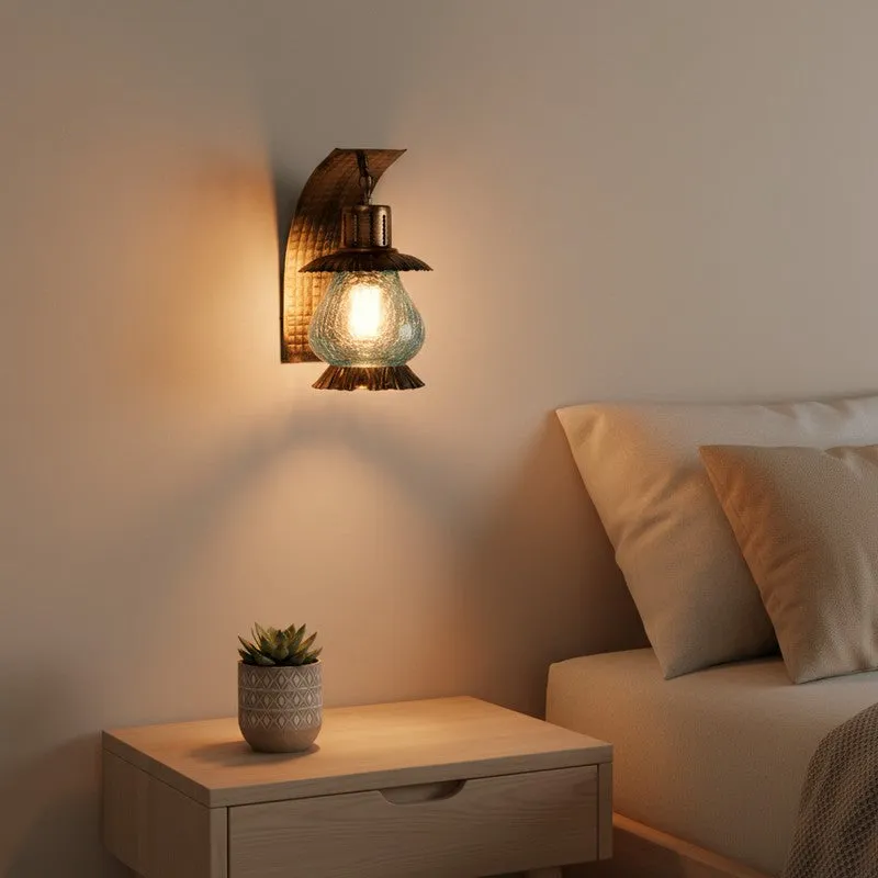 Crackle Blue Iron Wall Lamp media 1
