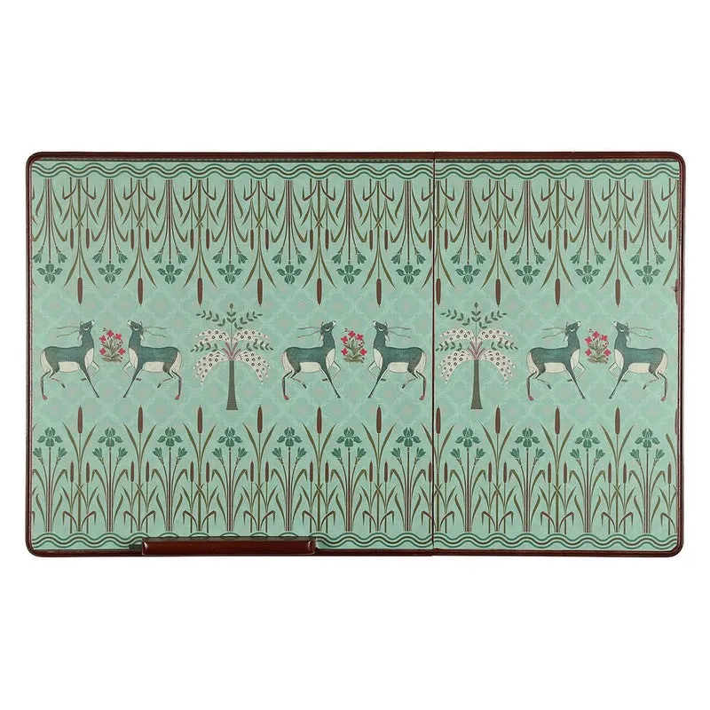 Top view of the rectangular deer and garden patterned laptop stand