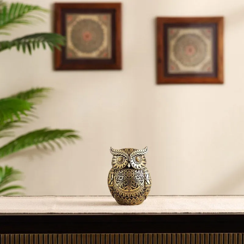 Ornate Lucky Owl Showpiece media 4