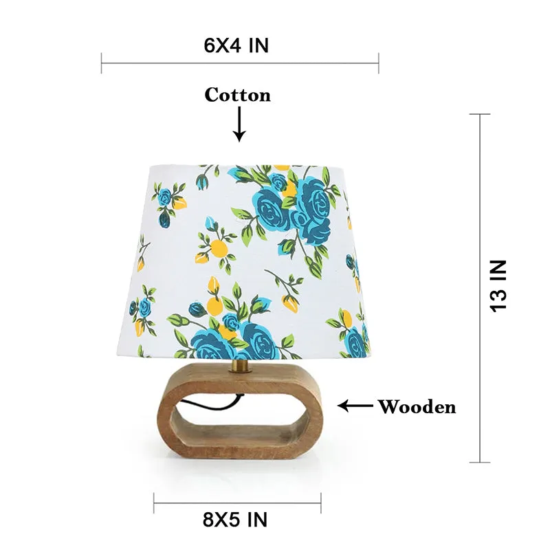 Garden Cotton & Wooden Table Lamp - Blue media 6