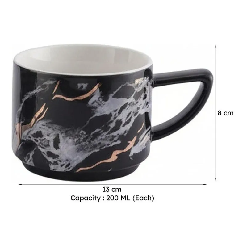 Marble Ceramic Tea Cup (200 mL Each) - Set of Four media 9
