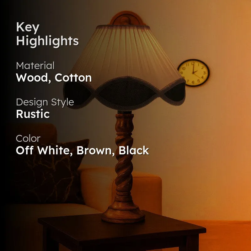 Elvane Arin Wooden Table Lamp - OffWhite media 2
