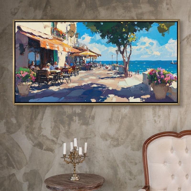 Cliffside Canvas Wall Painting With Frame
