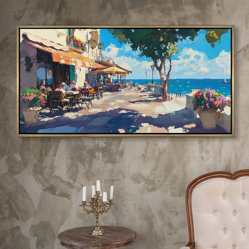 Cliffside Canvas Wall Painting With Frame media 1