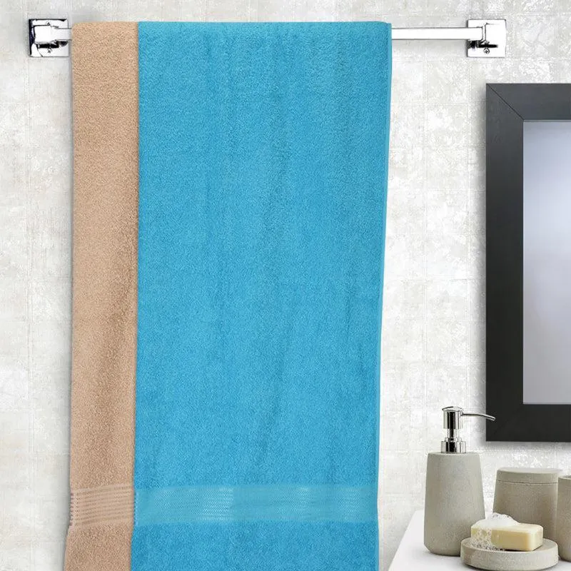 Bodil Bath Towel (Light Blue & Beige) - Set Of Two media 1