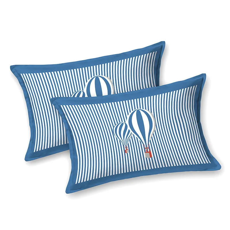 Illusion Stripey Balloon Cotton Bedsheet (Blue) - 200 TC media 6