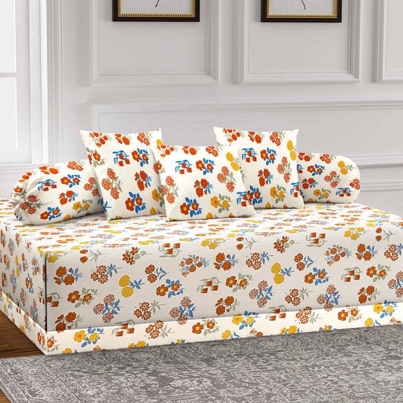 Busy Blooms Diwan Set - Six Piece Set