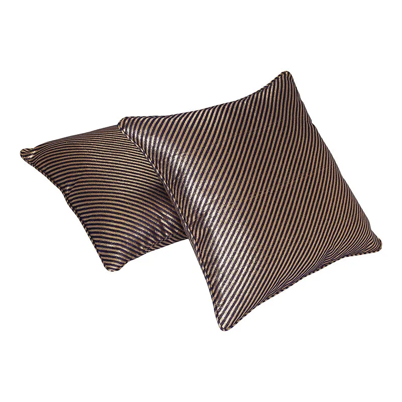 Silk Nest Woven Cushion Cover (Gold & Black) - Set Of Two media 4