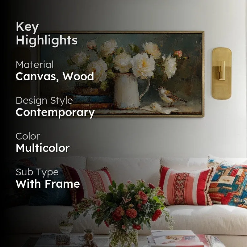 Floral Whisper Canvas Wall Painting With Frame media 2