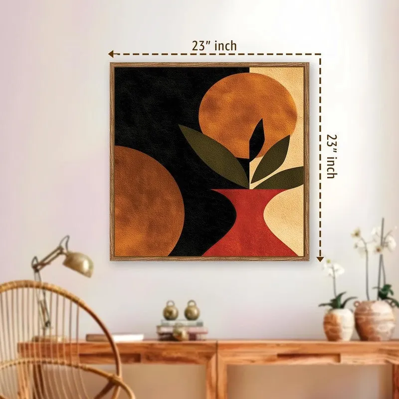 Earthn Leaf Canvas Wall Art With Frame media 3