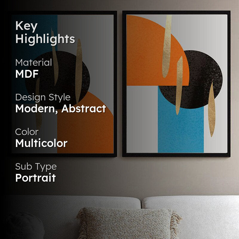Eisly Abstract Wall Painting - Set Of Two media 2