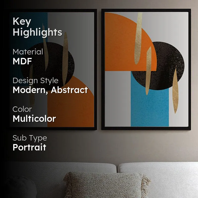 Eisly Abstract Wall Painting - Set Of Two media 2