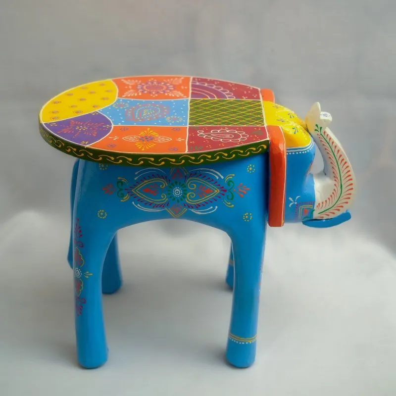 Kivra Ethnic Painted Mango Wood Stool media 6