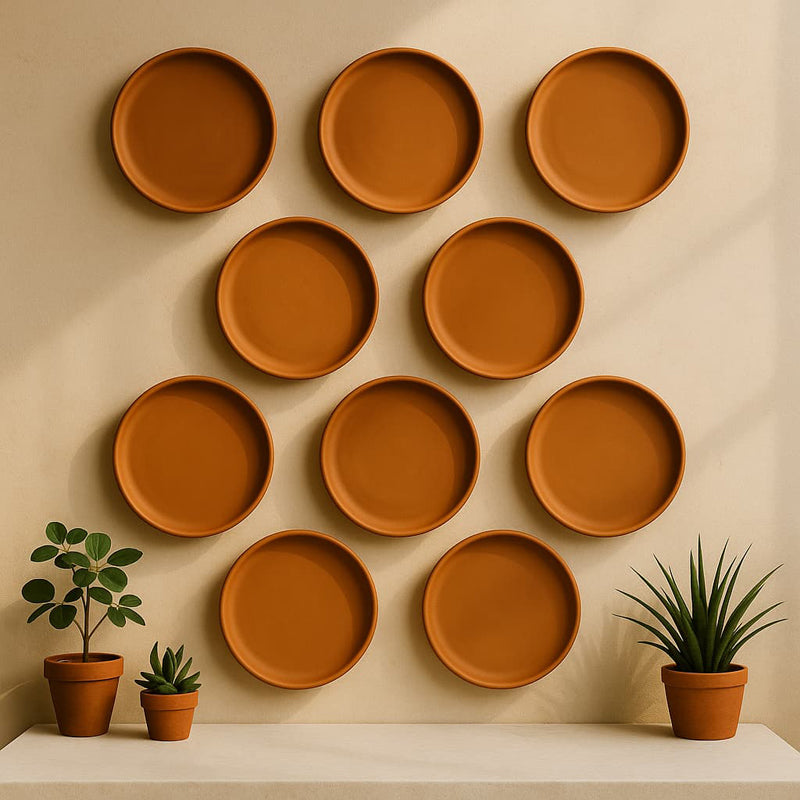 Terrya Handcrafted Terracotta Wall Plate - Set Of Ten media 4