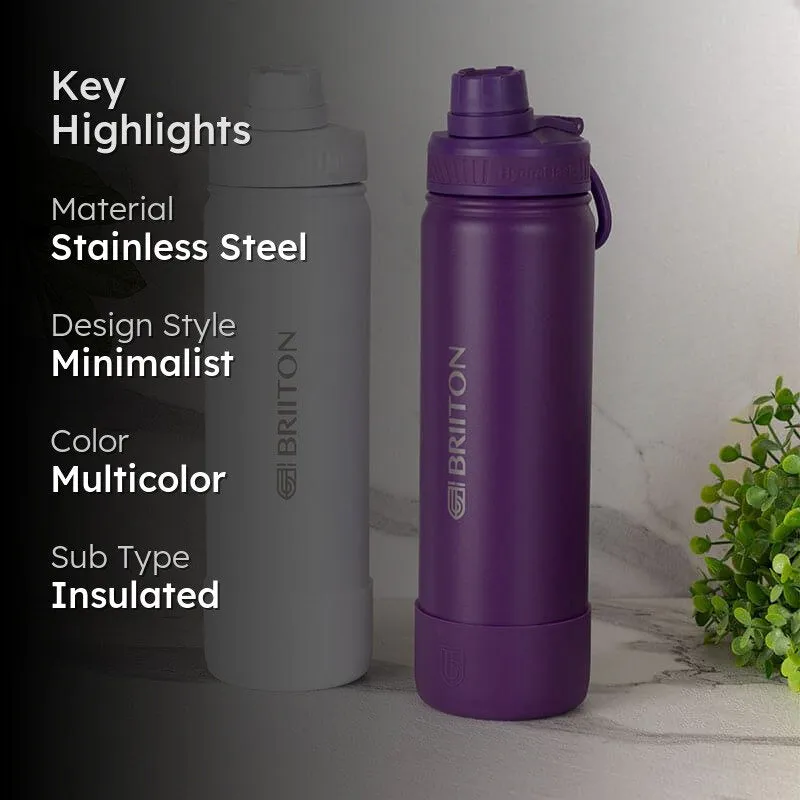 Quench Pal Hot & Cold Thermos Water Bottle (White & Purple, 750 mL Each) - Set Of Two media 2