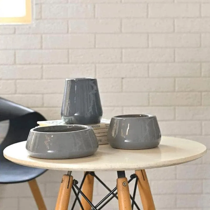 Ugaoo Tulip Fantasy Ceramic Planter (Grey) - Set Of Three media 4