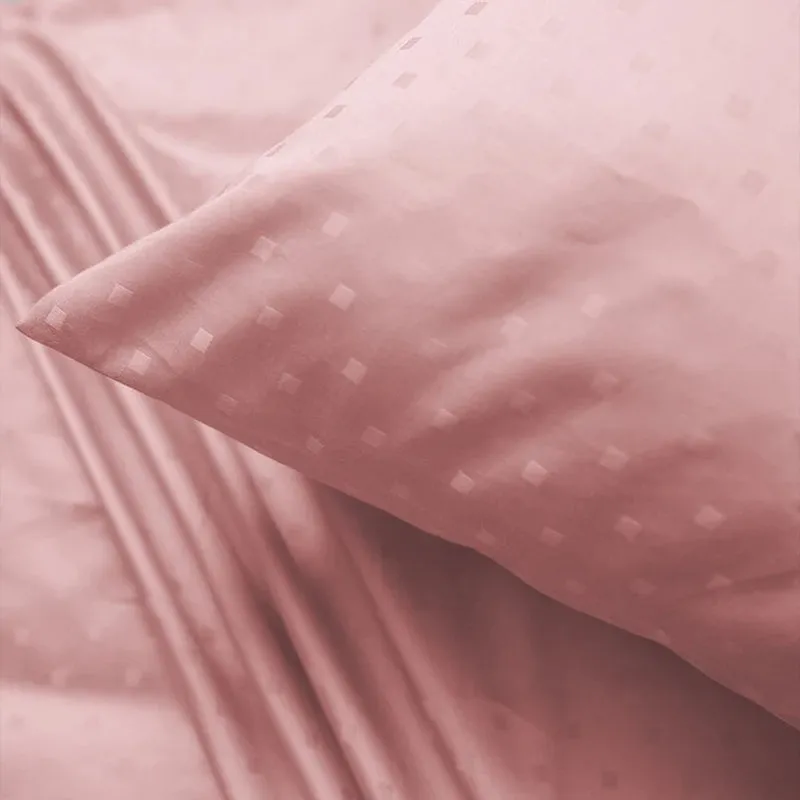 Swiss Dot Fitted Cotton Bedsheet (Cameo Rose) - 500 TC media 4