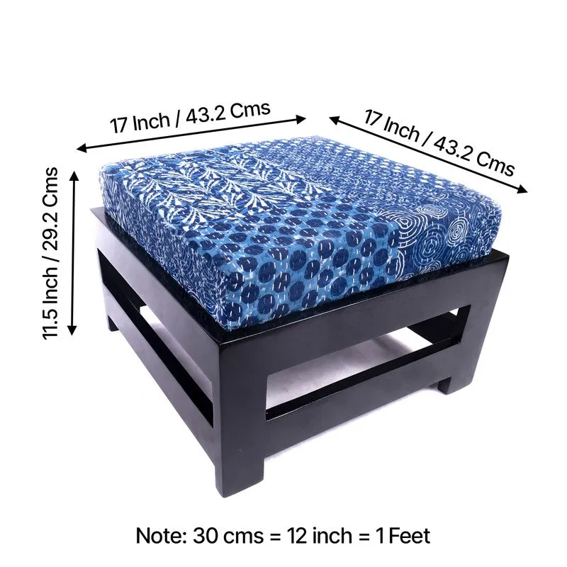 Mavro Sheesham Wooden Bench with Stool (Blue) - Two Piece Set media 10