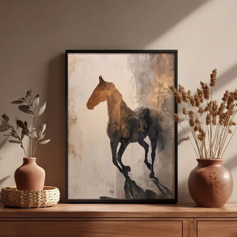 Awakened Horse Wall Painting With Black Frame media 6