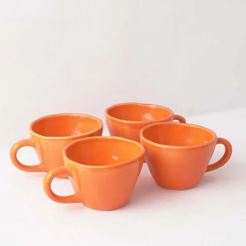 Addie Vermilion Ceramic Coffee Mug (250 mL Each) - Set of Four media 4
