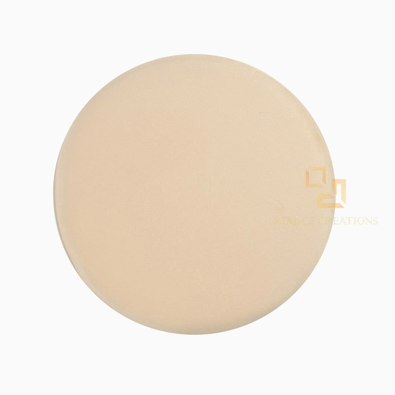 Dualtone Solid Velvet Pouffe - Beige & Red media 5