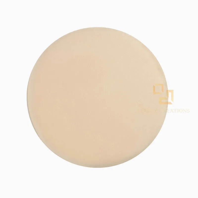 Dualtone Solid Velvet Pouffe - Beige & Red media 5