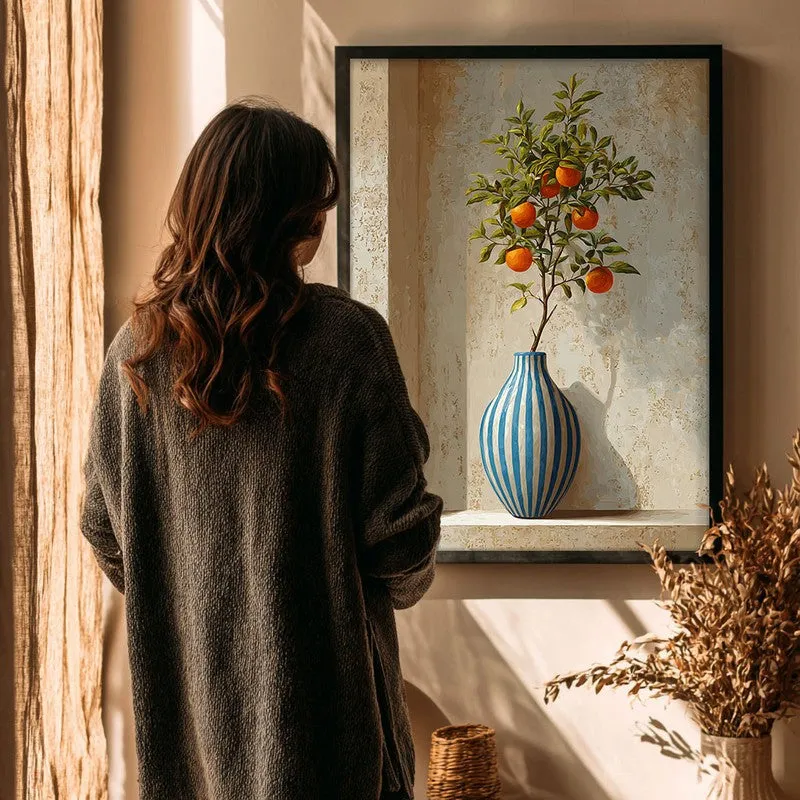 Amber Orchard Canvas Wall Painting - Black Frame media 5