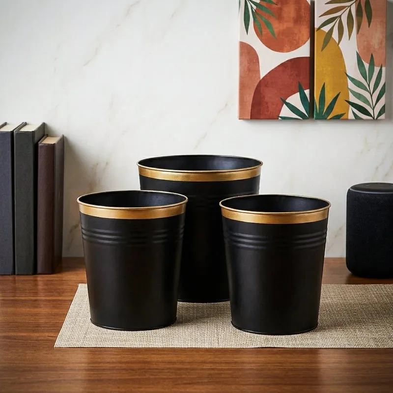 Leafora Iron Planter (Black) - Set Of Three media 1