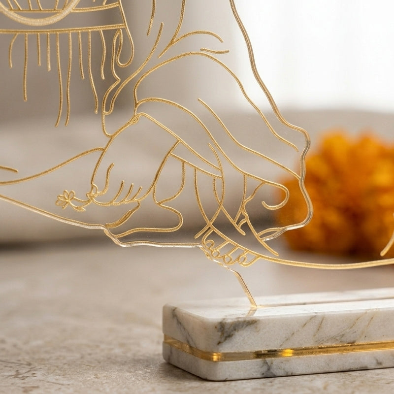 Guru Nanak Ji Acrylic Table Lamp - Transparent media 4