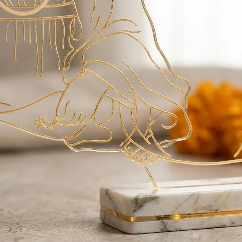 Guru Nanak Ji Acrylic Table Lamp - Transparent media 4