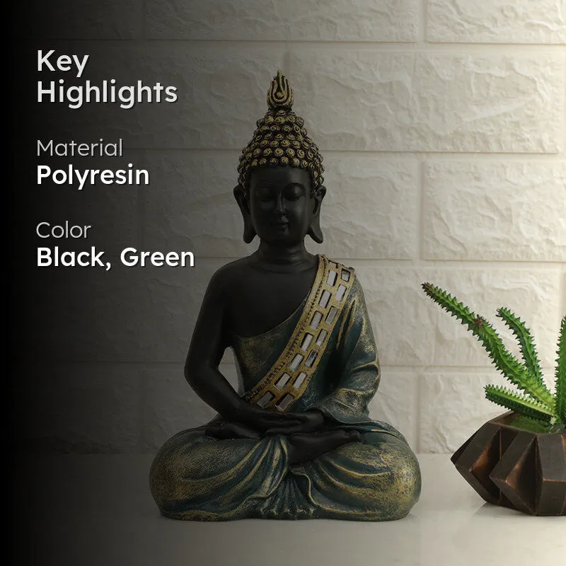 Gautama Buddha Idol - Green media 2