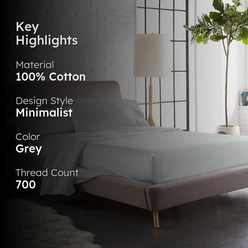 Maison Cotton Duvet Cover (Light Grey) - 700 TC media 2