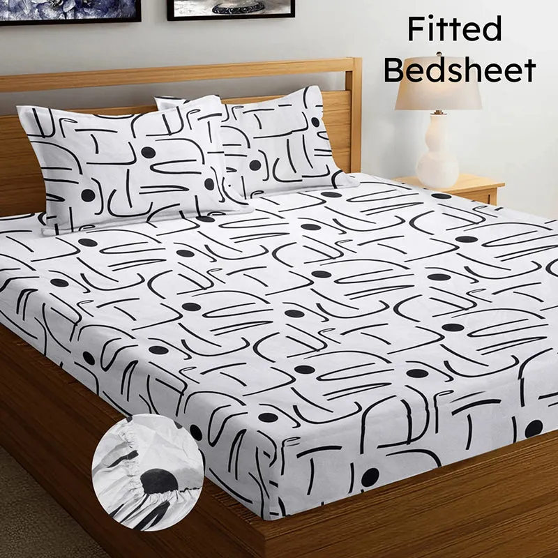 Juniper Fitted Bedsheet (White) - 180 GSM media 3