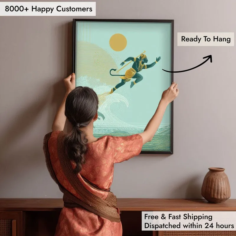Shri Hanuman Ji Flying Archival Paper Wall Art media 5