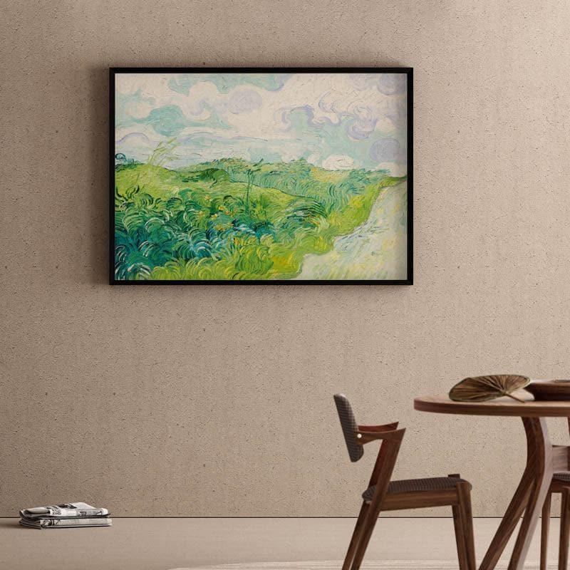 Green Wheat Fields Of Auvers By Vincent Van Gogh - Black Frame