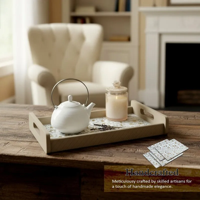 GraceGrain Serving Tray with 4 Coasters - Five Piece Set media 4