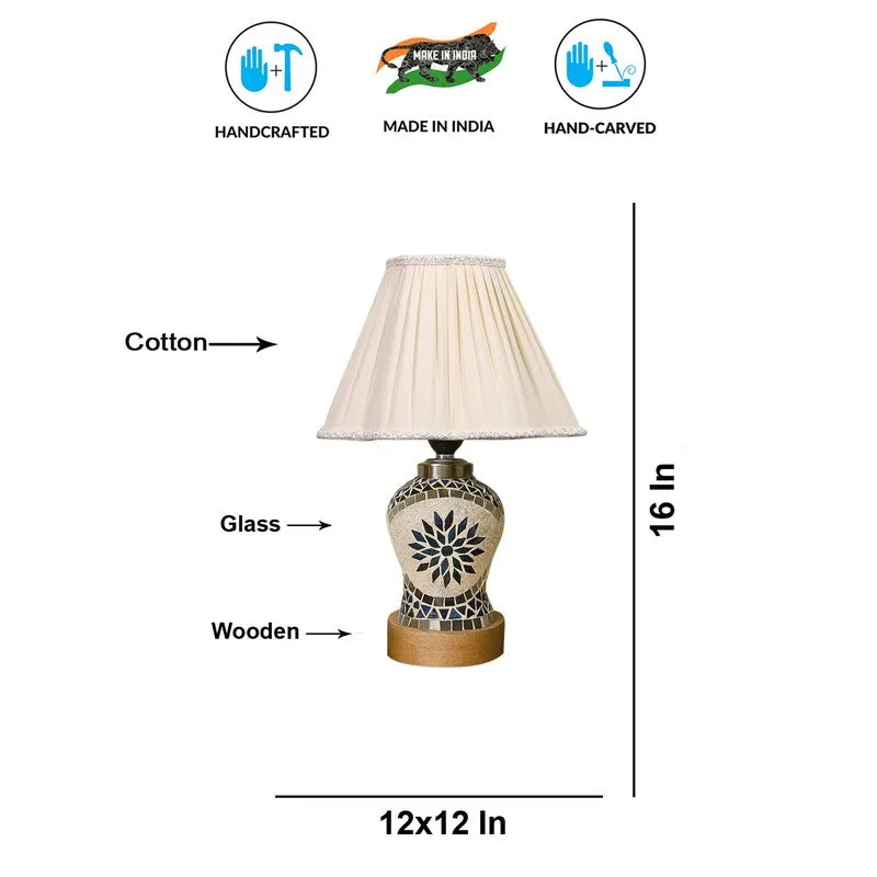 Floranira Pleated Wooden Table Lamp - Multicolor media 9