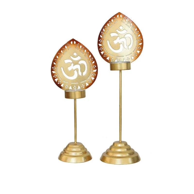 Om Mudra Tealight Candle Holder - Set Of Two media 3