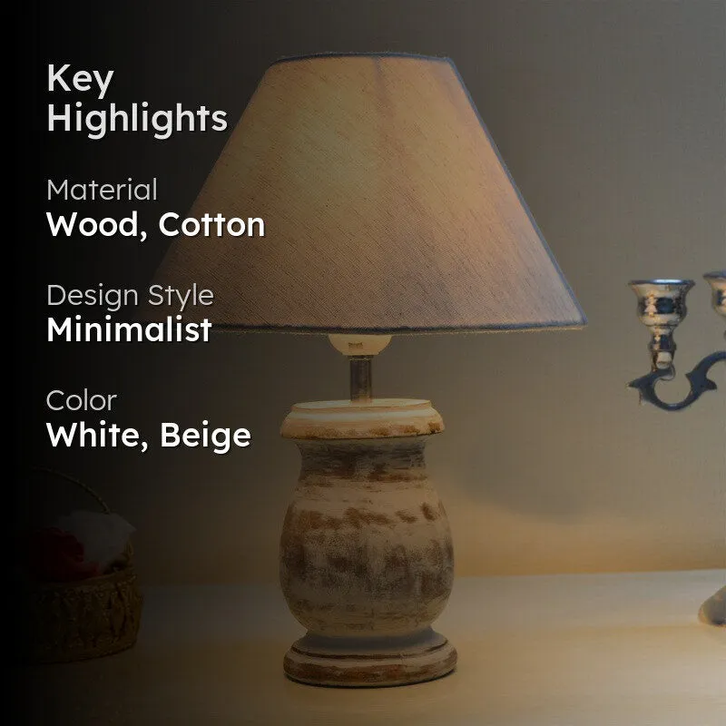 SolidGlow Wooden Table Lamp - White media 2
