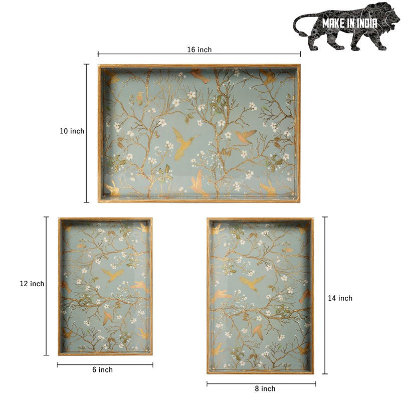 Sterling Flight Enamel Coated Serving Tray (Grey) - Set Of Three media 7