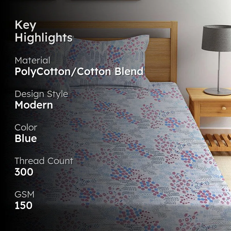 Lucifera Floral Bedsheet - 150 GSM media 2