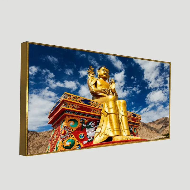 Divine Grace Buddha Canvas Wall Painting With Frame media 8