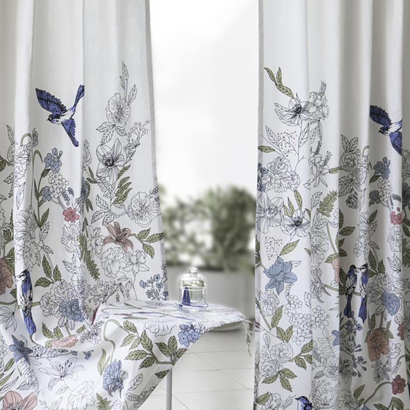 Tranquebar Home Forest Canopy Cotton Curtains(Blue) - Set Of Two media 4