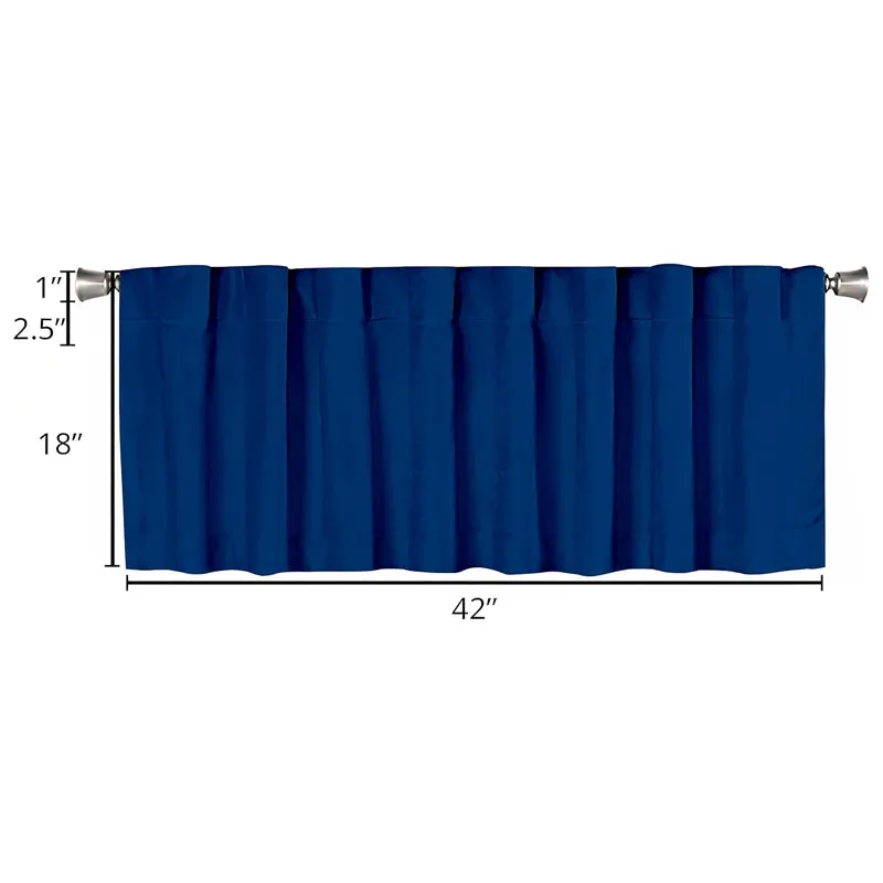Serein Pleated Curtain Valance (Royal Blue) - Set Of Two media 8