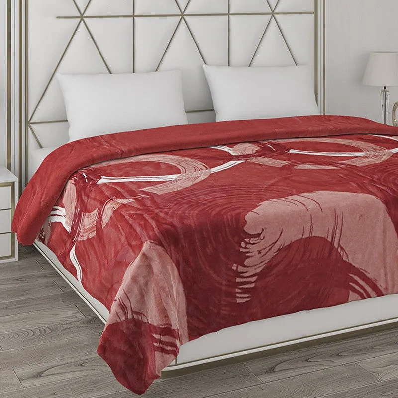 Monte Carlo Crimson Dreamscape Reversible Blanket - 850 GSM media 4