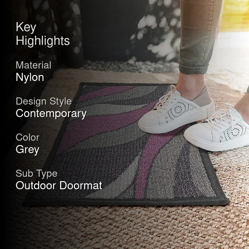 Hiro Abstract Nylon Door Mats - Grey media 2