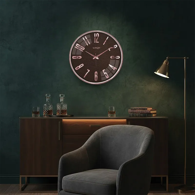 Elite Regal Numeric Plastic Wall Clock - Rose Gold & Brown media 4