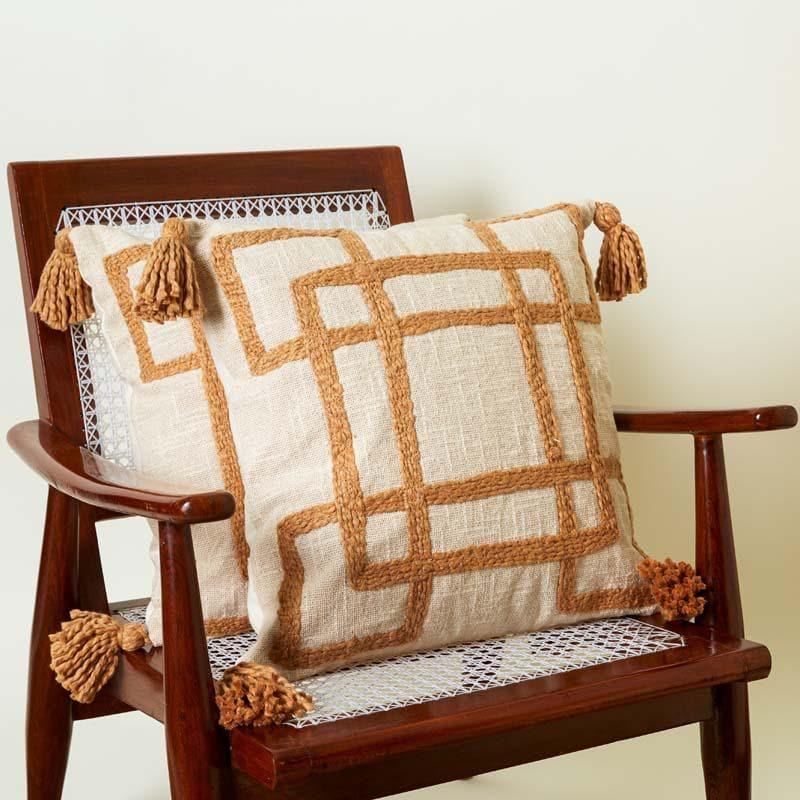 Tufted Caramel Cushion Cover - Set Of Two media 2
