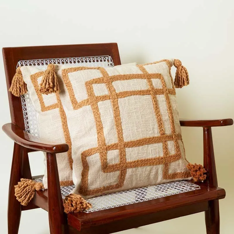 Tufted Caramel Cushion Cover - Set Of Two media 2