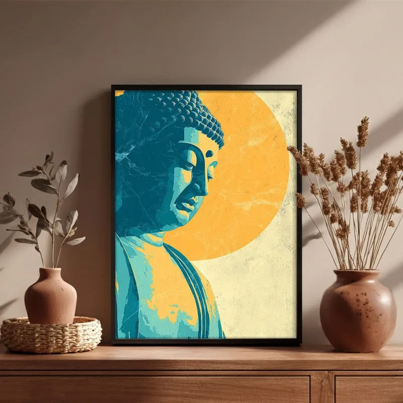 Peaceful Buddha In Meditative Calm I Archival Paper Wall Painting With Black Frame media 6